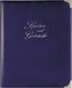 Speisekarte, Metallecken silber A4, royalblau ()