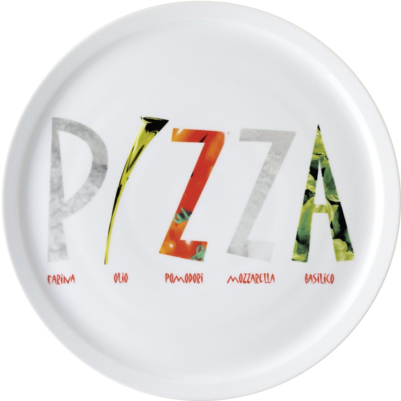 Pizzateller weiß mit Dekor "Pizza" Ø 30 cm (1)