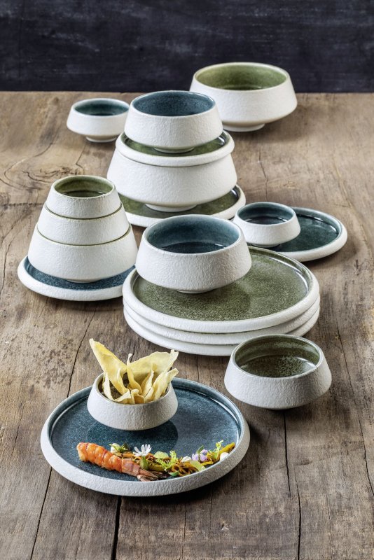 Porzellan Serie "Samoa" grün Schale Ø 8cm (5)