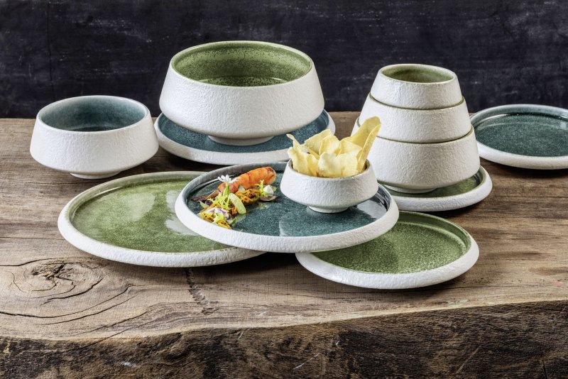Porzellan Serie "Samoa" grün Schale Ø 8cm (4)