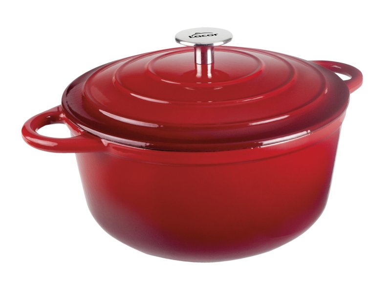 Kasserole mit Deckel rund, 4l rot (1)
