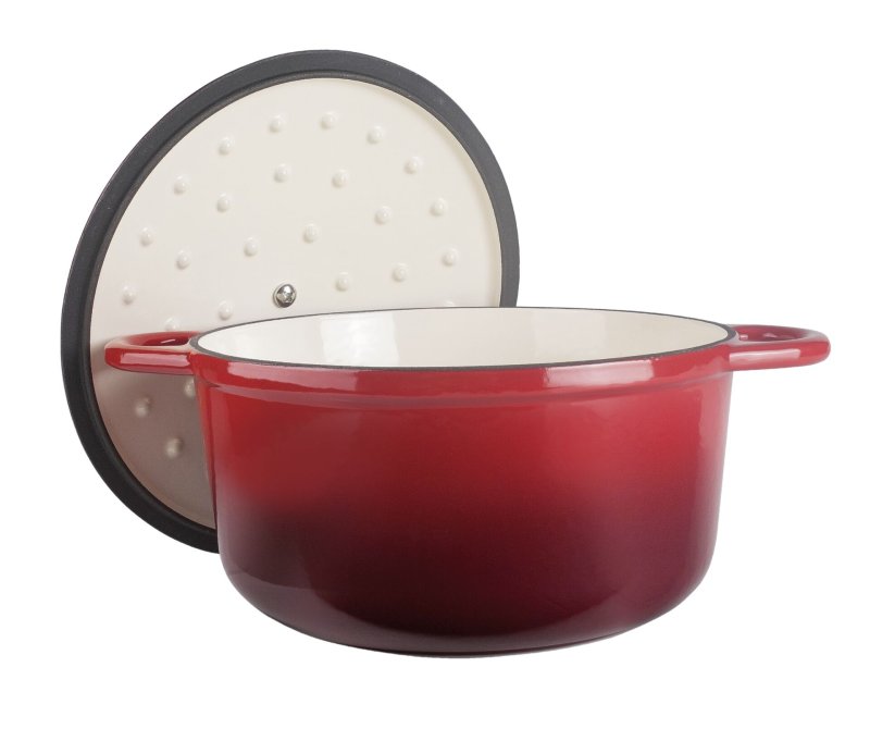 Kasserole mit Deckel rund, 4l rot (2)